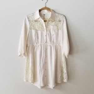 6126 Ivory Silk Button Down Shirt